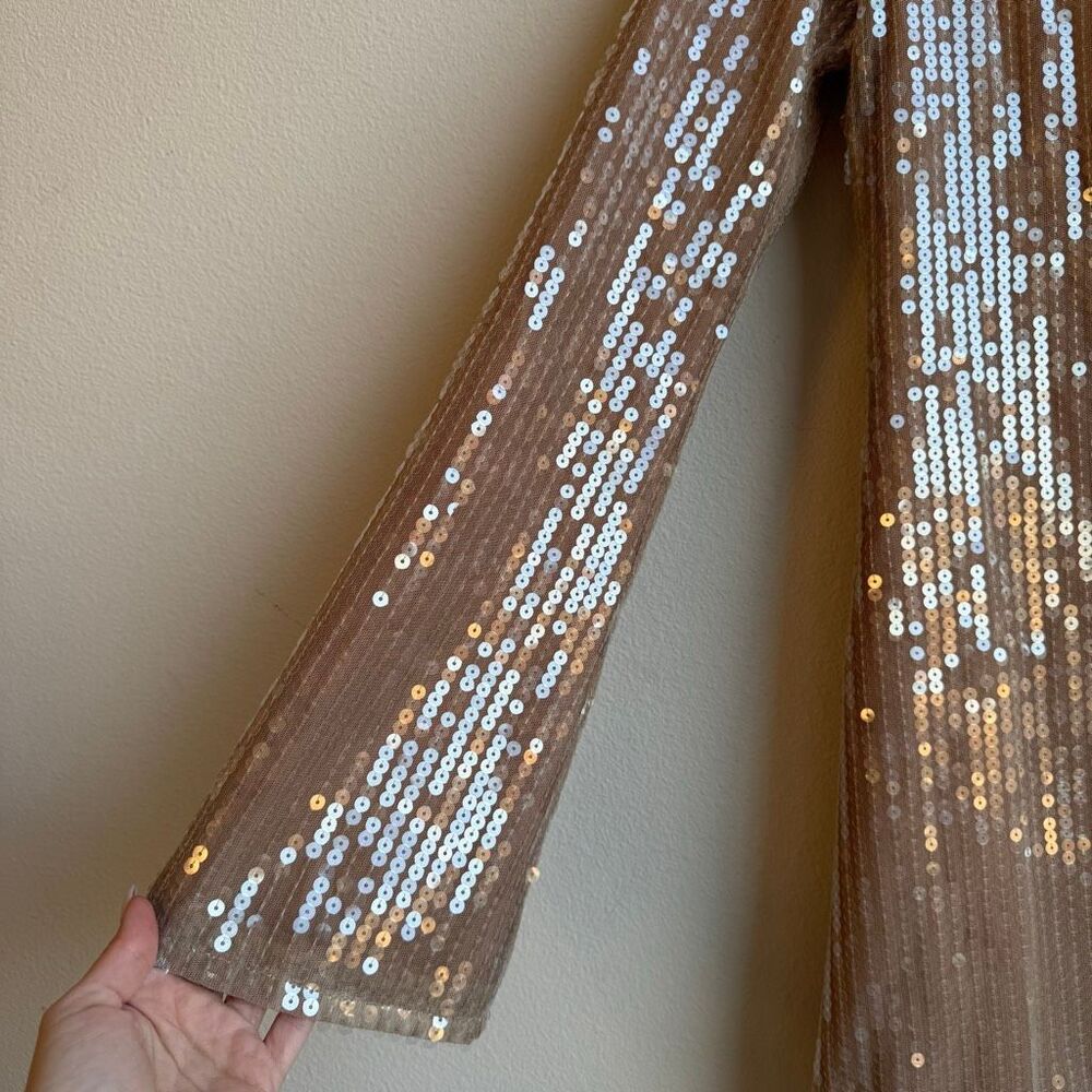 NWT Reformation Sereia Dress Champagne Sequin Size Medium Bridal Party Cocktail - Picture 2 of 6